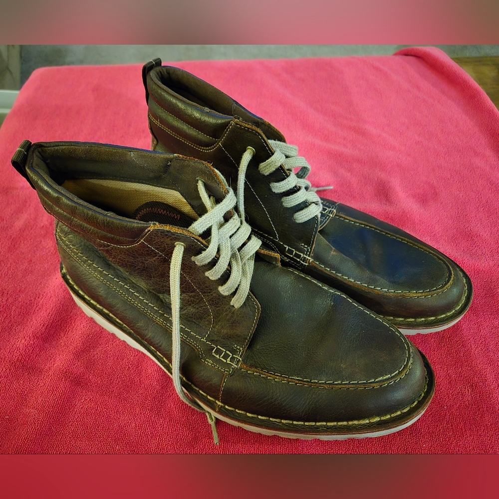 Clarks Vargo Apron Dark Brown Leather Chukka Boots